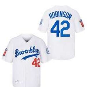 Jackie Robinson Brooklyn 42 White Dodgers Baseball Jersey